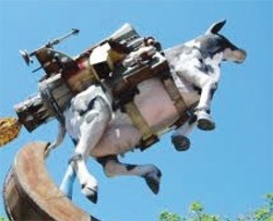 rocket powered flying cow
