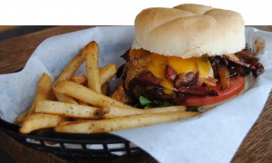 The Celestial Burger served at Lucky 13 Bar and Grill: 135 West 1300 South