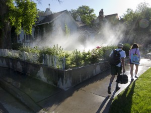 lawn watering in the University Hill area of SLC