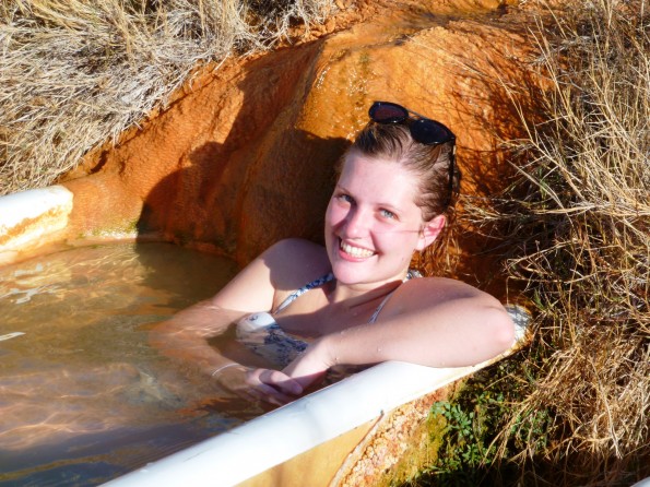P1010166 Leonora Collett, from Australia enjoying hot springs