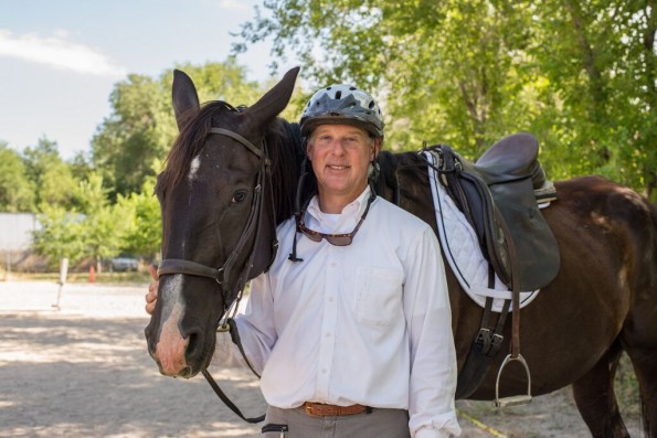 Trainer Todd Howard and Patton the horse 
