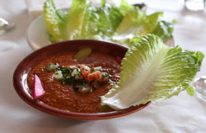 Mazza-- Muhammara made with walnuts gomegranate, carmelized onion and roasted bell peppers served with lettuce2