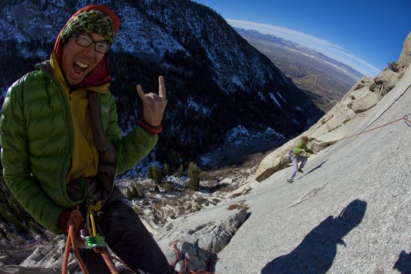 Shingo Ohkawa & Nik Berry, Arm and Hammer 5.10A0, Middle Bell Tower, Bells Canyon, Wasatch Mountains, UT