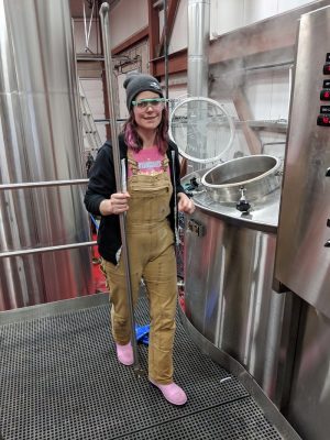 Brewing beer in pink boots