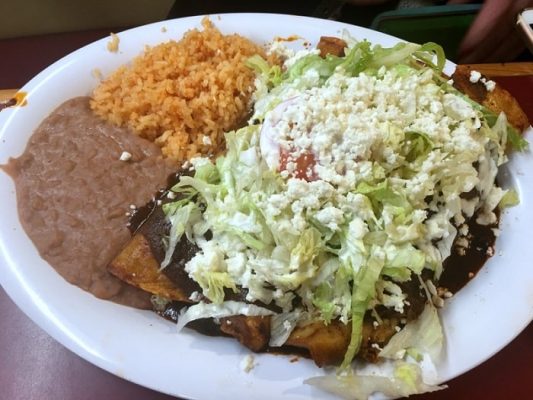 El Cabrito Mexican food Barbacoa de Chivo Enchiladas
