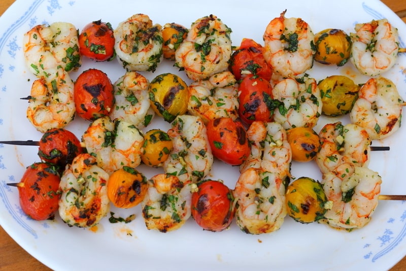 Grilled Shrimp & Tomato Skewers