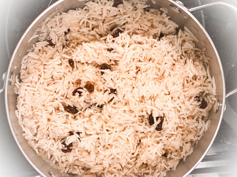 Rice Pilaf with Raisins & Cardamom