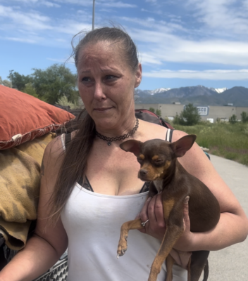 Tammi, an unsheltered woman camping along Jordan River