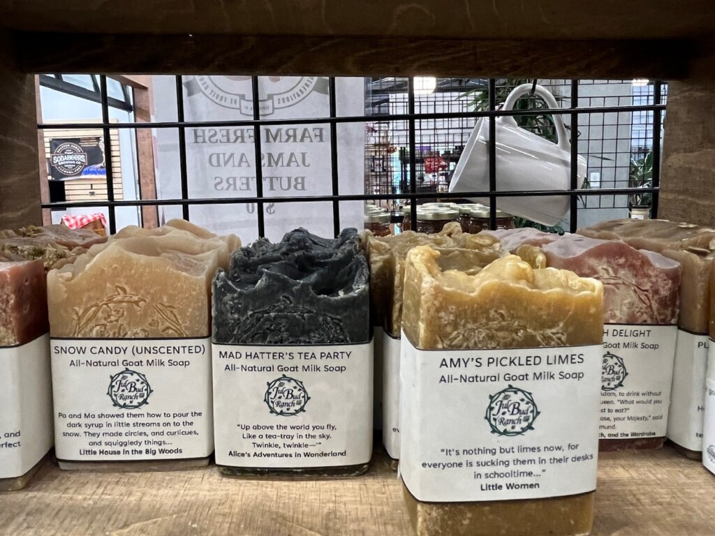 Hand- crafted soaps perfect for a home spa basket.