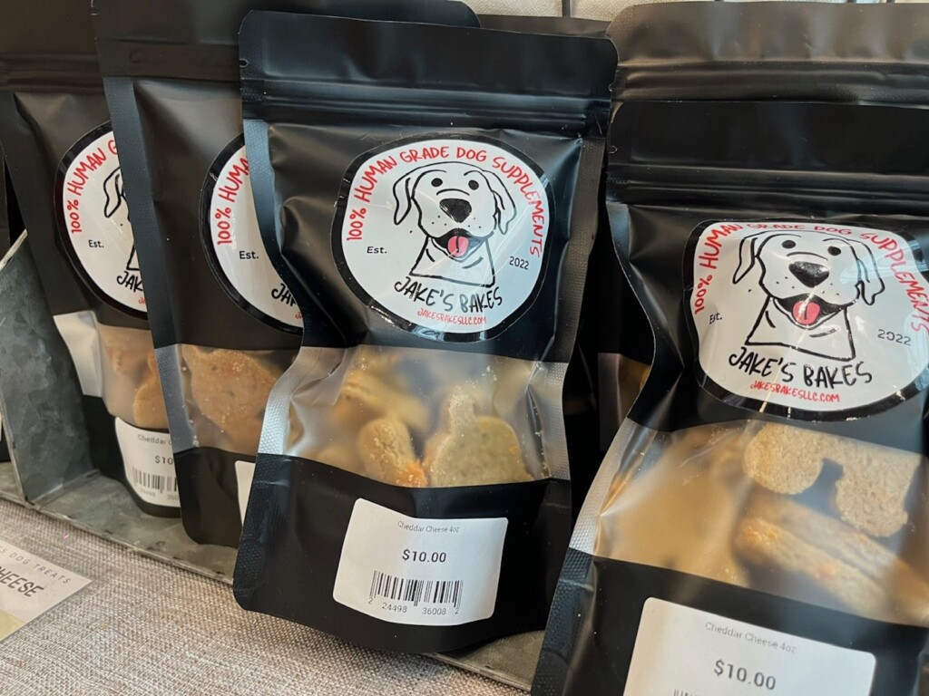 Dog treats perfect to include in outdoor baskets for dog lovers.