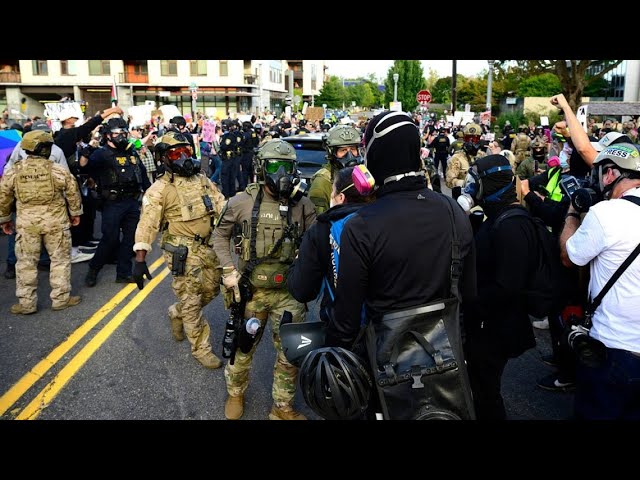 Turmoil in Portland, Oregon: 100-days of protests by Antifa with the protestors out in front of ICE facilities