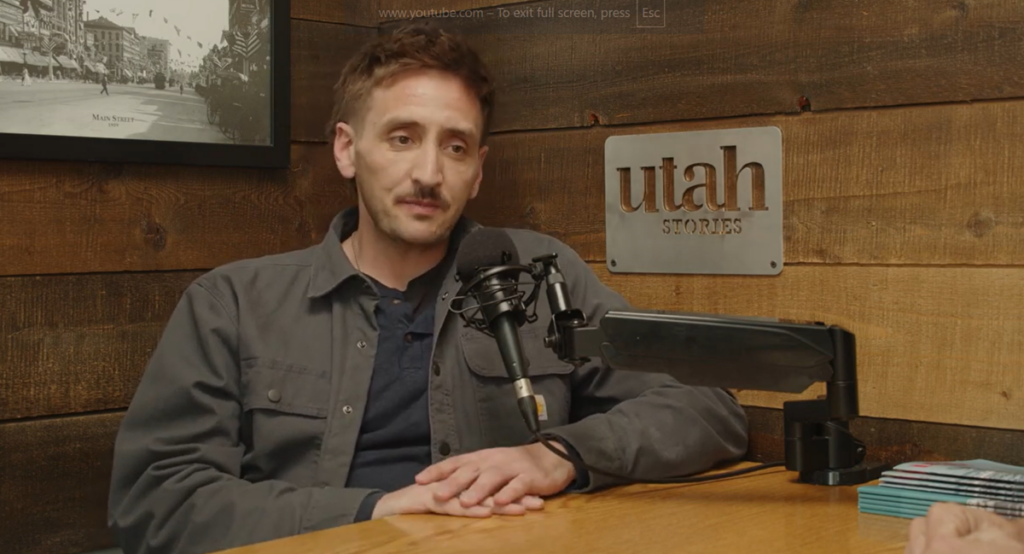 Utah man sharing his heroin addiction and recovery story during a Utah Stories podcast interview