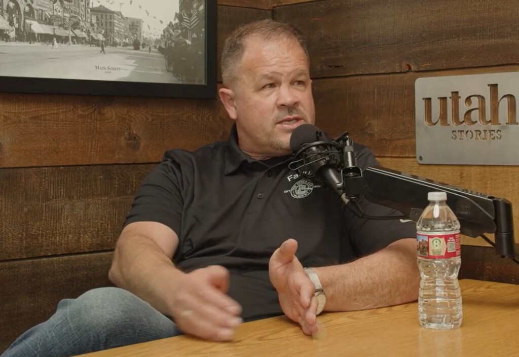 Jared Campbell discusses meth-induced psychosis, addiction, and recovery during a Utah Stories podcast interview in Salt Lake City.